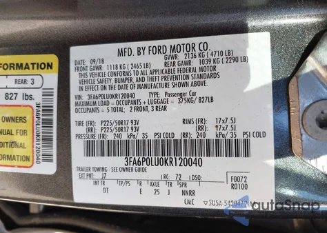 2019 Ford Fusion Hybrid Se from USA, damaged, VIN 3FA6P0LU0KR120040